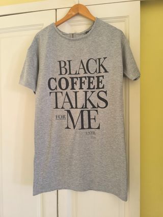Camisón gris con estampado Black Coffee