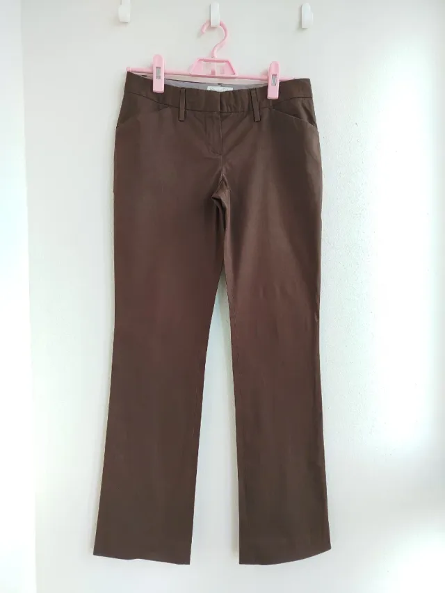 Pantalón mujer Massimo Dutti Marrón T.36 perfecto