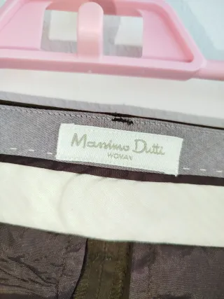 Pantalón mujer Massimo Dutti Marrón T.36 perfecto