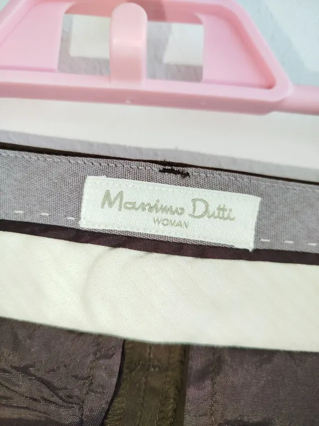 Pantalón mujer Massimo Dutti Marrón T.36 perfecto