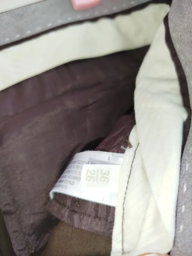 Pantalón mujer Massimo Dutti Marrón T.36 perfecto