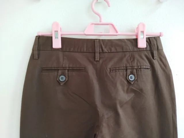 Pantalón mujer Massimo Dutti Marrón T.36 perfecto