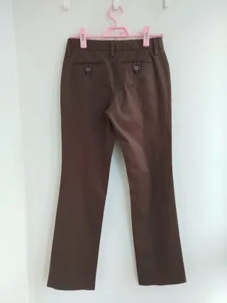 Pantalón mujer Massimo Dutti Marrón T.36 perfecto