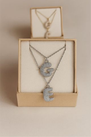 Collana Lettera Shine Argento Acciaio Inox