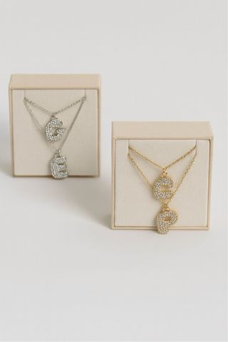 Collana Lettera Shine Argento Acciaio Inox