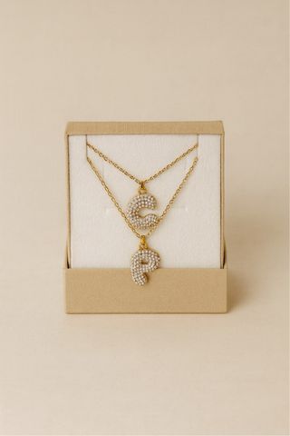 Collana Lettera Shine Oro Acciaio Inox