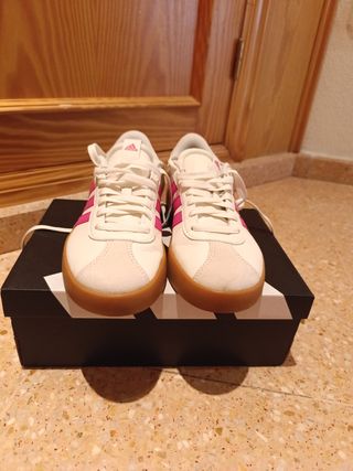 Adidas VL Court 3.0 Blanco y Rosa Talla 38