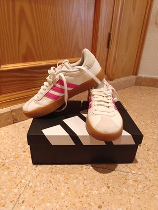 Adidas VL Court 3.0 Blanco y Rosa Talla 38