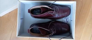 Botines de piel granates