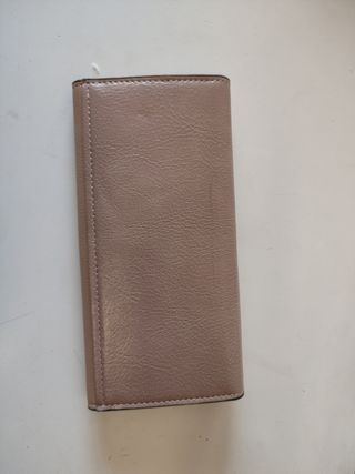 Monedero Mujer Beige tapa morada rosácea ,ver foto