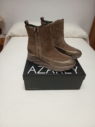 Botines Azarey Marrones y Dorados