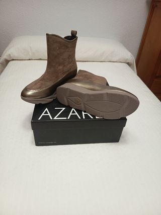 Botines Azarey Marrones y Dorados