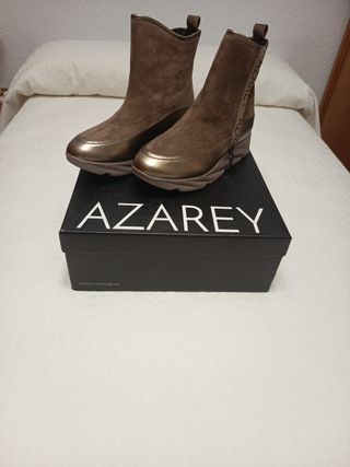 Botines Azarey Marrones y Dorados