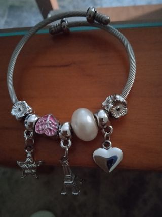 Pulsera tipo Pandora con charms