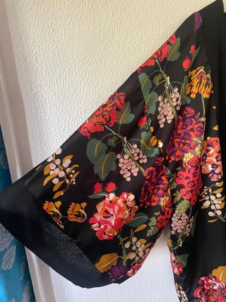 Kimono H&M floral negro mujer XS