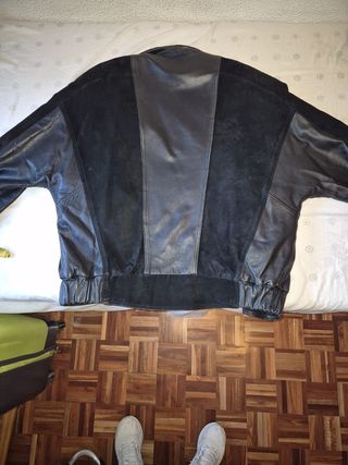 Chaqueta de cuero y ante