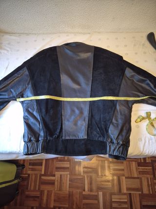 Chaqueta de cuero y ante