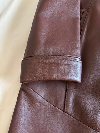 Abrigo de cuero auténtico mujer
