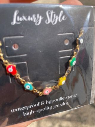 Pulsera Ojo Protector Acero y oro18K