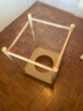 Mesa redonda para brasero de madera