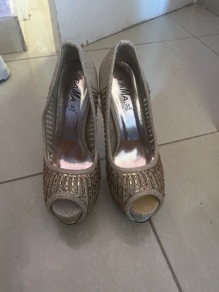 Zapatos de fiesta FAMA dorados talla 36
