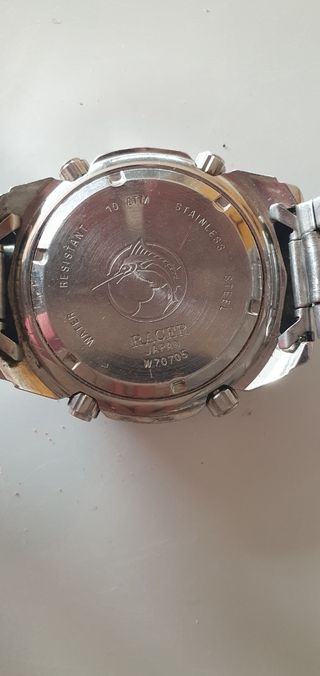 Reloj Racer Cronómetro Cuarzo Azul Plata