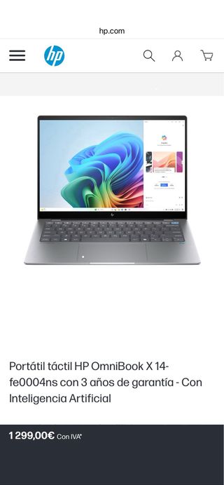 Portátil HP OmniBook 14” Táctil Slim PRECINTADO 