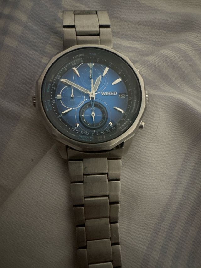 Orologio Seiko Wired blu e argento
