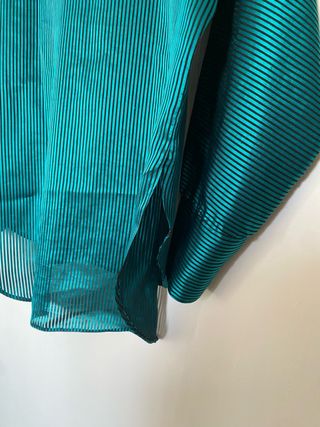 Camisa Rayas Vintage Teal Talla M