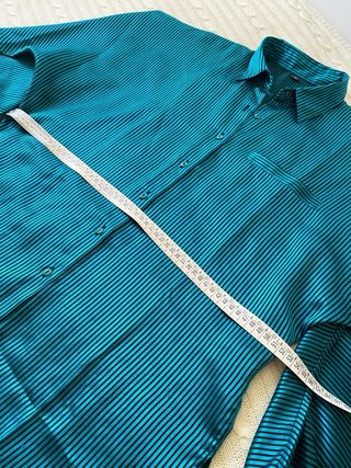 Camisa Rayas Vintage Teal Talla M