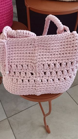Borsa uncinetto rosa