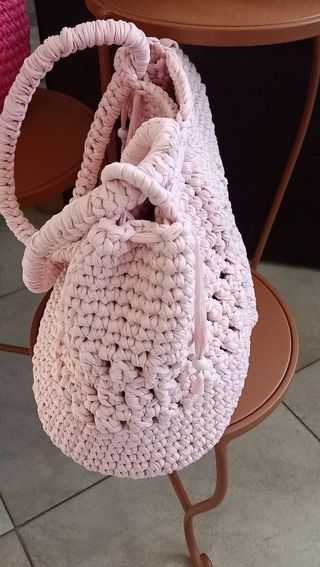 Borsa uncinetto rosa