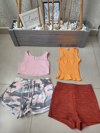 Conjunto 2 Tops y 2 Shorts Talla XS