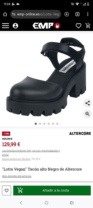 Zapatos plataforma ALTERCORE cuero vegano negros