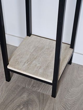 Pedestal madera y metal industrial