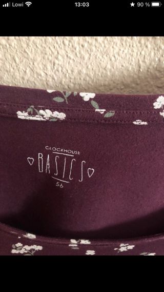 Camiseta floral morada talla XXXL