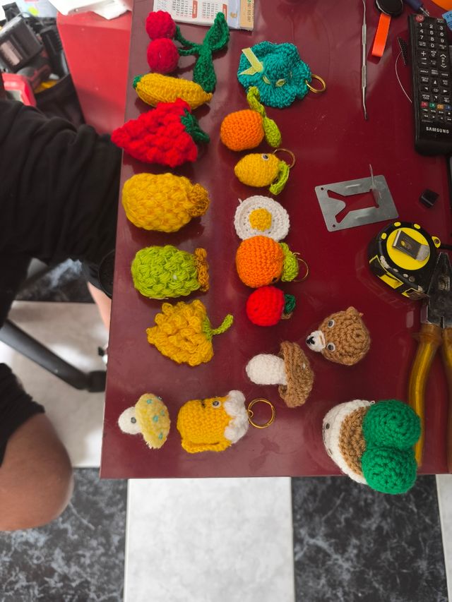 Frutas y verduras de crochet