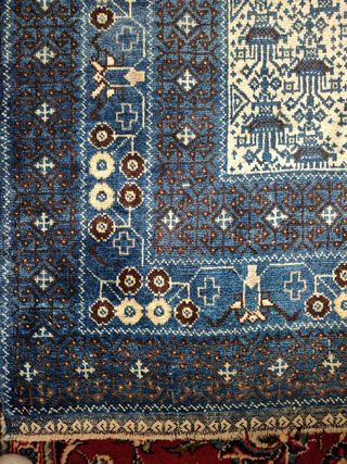 Alfombra Persa Baluch Lana Azul/Rojo