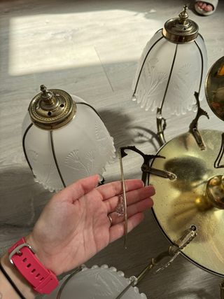 Lámpara Techo y 2 Mesilla Vintage Oro Blanco