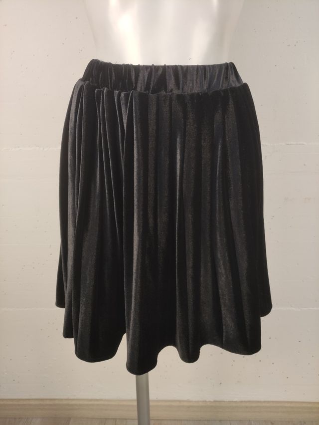 Minigonna Motivi velluto nera