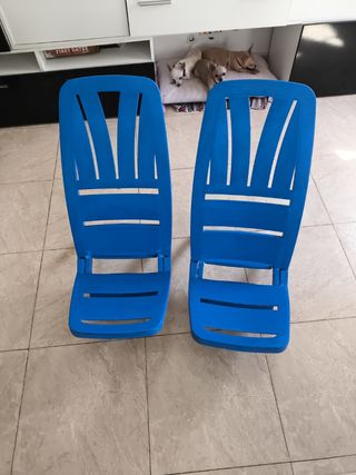 Sillas de Playa Plegables Azules (2)