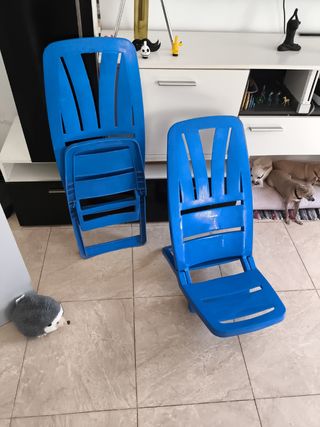 Sillas de Playa Plegables Azules (2)