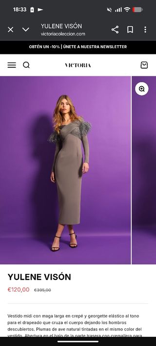 Vestido invitada boda gris sin estrenar