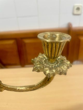 Conjunto Reloj y 2 Candelabros Dorados