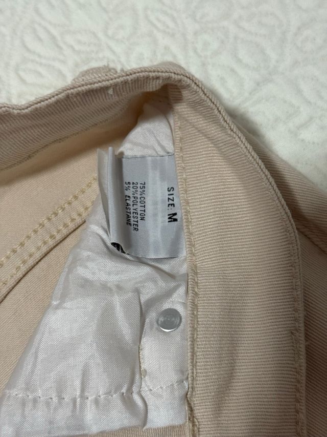 Falda vaquera midi beige