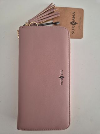 Cartera Surekana Polipiel Rosa Talco Sin Estrenar