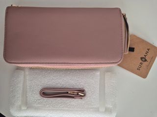Cartera Surekana Polipiel Rosa Talco Sin Estrenar