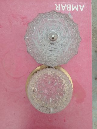 2 Lámparas de Cristal y Metal