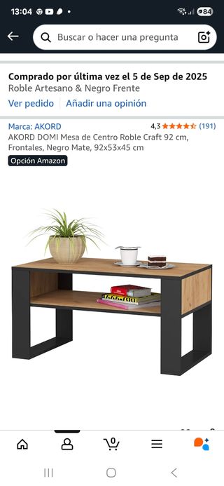 Mesa de centro AKORD Roble y Negro