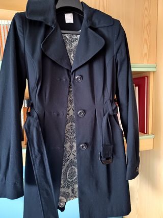 Gabardina entretiempo azul marino talla 38